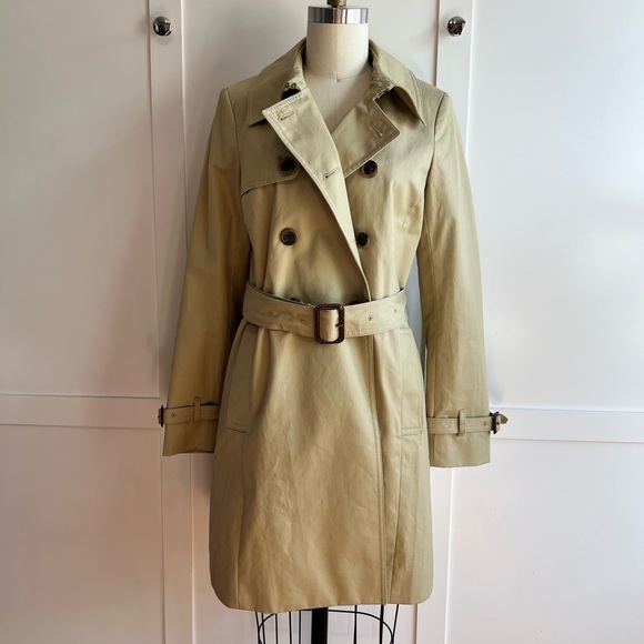 J. Crew Collection Icon Trench Coat, khaki, size 2 - Picture 3 of 13